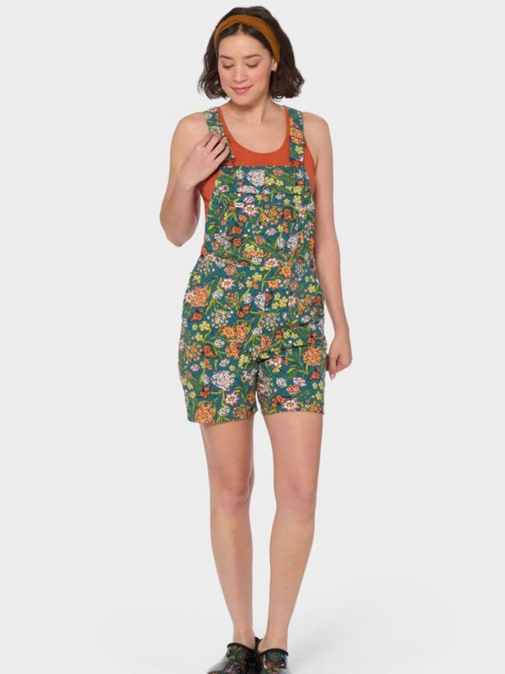 Duluth Trading NWT Heirloom Gardening 7” Overalls Monarch Butterfly Print
